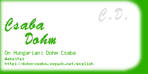 csaba dohm business card